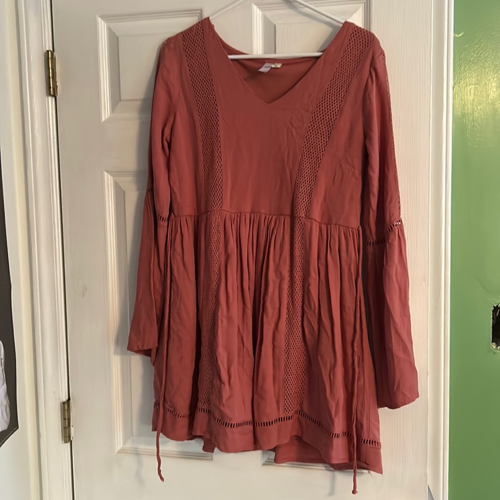 Peach Dress, mid-thigh length
